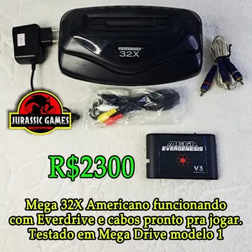 Console Mega 32x Americano + com Todos os jogos. Mega Drive