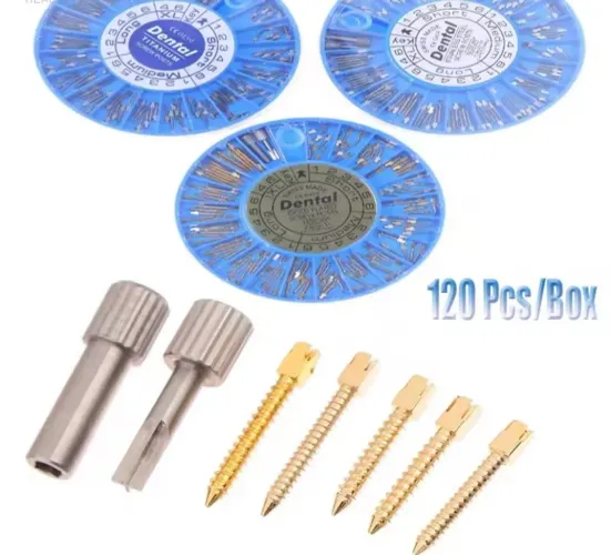 Kit 120 parafusos dentários intra-radiculares 