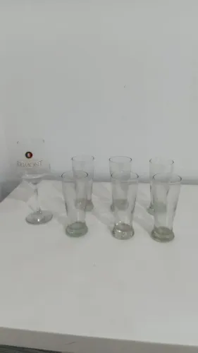 jogo de copos de vidro tulipa p/ cerveja 