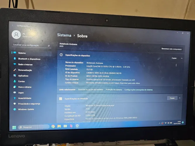Notebook Lenovo ideapad