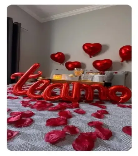 Balão Frase Te Amo metalizado decoração namorados surpresa romântica