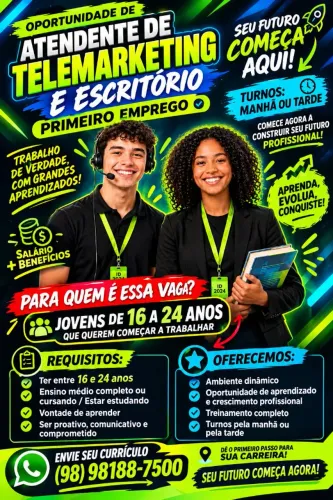Vaga de estágio remunerado em são Luís!!!!