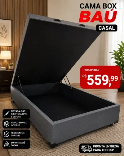 Mega oferta especial cama box baú casal 