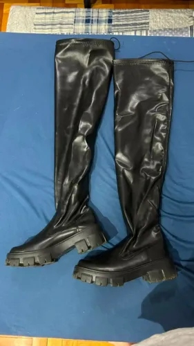 bota preta shein over the knee / acima do joelho