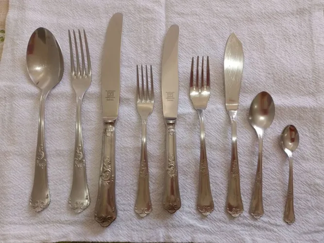 Faqueiro Hércules Platinox Gelodur 54 peças em inox - Vintage