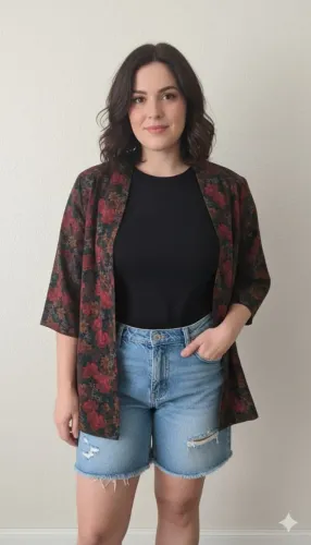 KIMONO IMPORTADO SEDA TAM M(44)65,00<br>Altura 72cm<br>Ombro 43cm<br>Altura manga 55cm<br>Largura 66cm