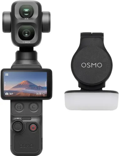 Câmera de Vídeo DJI Osmo Pocket 4P Original com Gimbal de Bolso, Câmera Dupla, 1 Polegada,