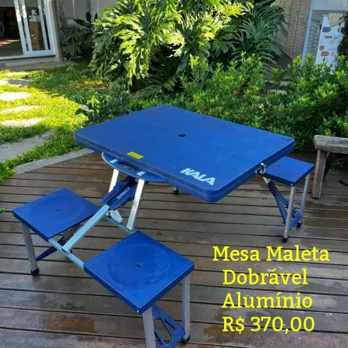 Mesa Camping Com Banquetas 4 Lugares