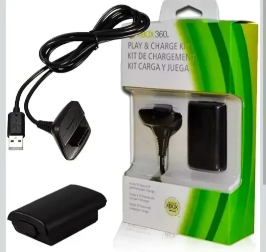 Kit Bateria + Cabo Carregador do controle XBOX 360