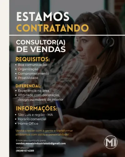  A Móveis Industriais Slz está contratando! 