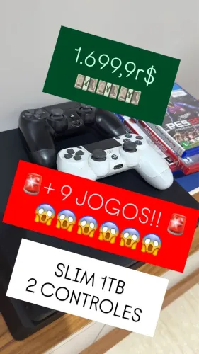 ? PS4 SLIM 1TB 9 JOGOS ?