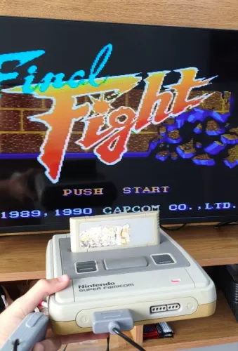 SUPER NINTENDO JAPONES FAMICOM COMPLETO + FITA ORIGINAL FINAL FIGHT