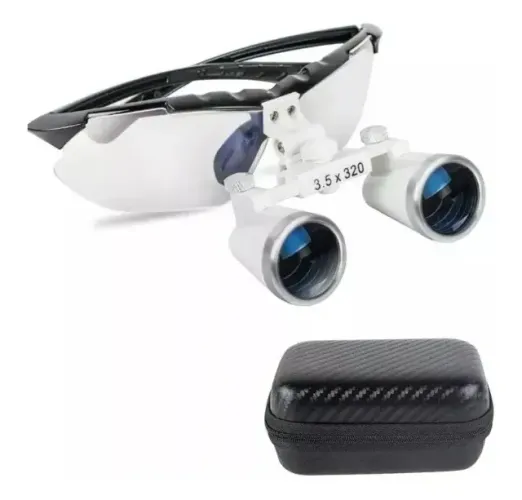 Lupa Oculos Cirurgico Dentista 3.5x420mm Preto