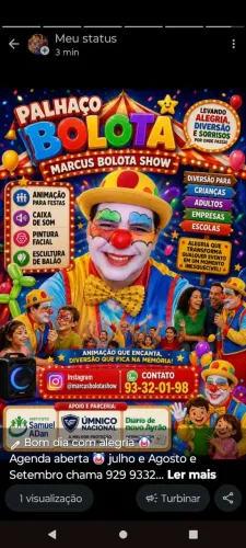 ANIMADOR DE FESTA INFANTIL (PALHAÇO BOLOTA ?)