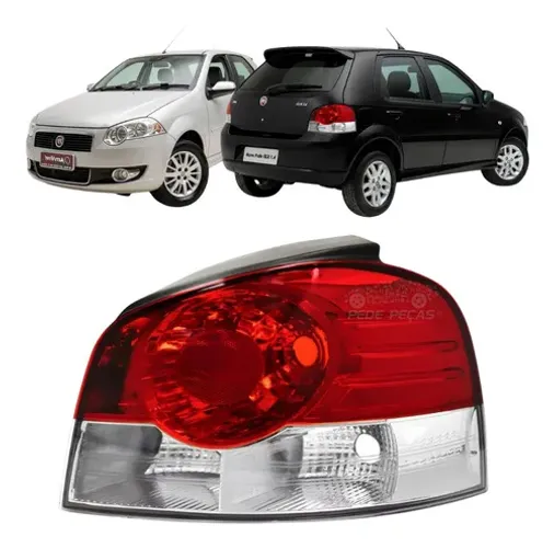 Lanterna Esquerda Fiat Palio 2008 A 2011 Bicolor Sem Friso Esquerdo/motorista Esquerdo