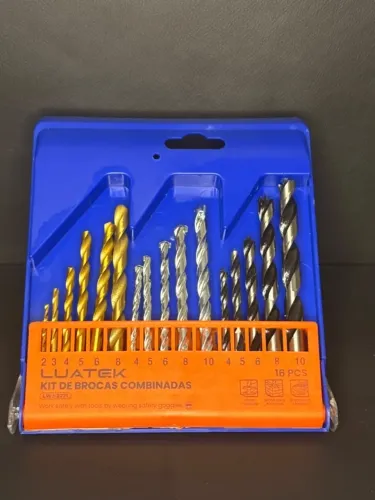 Kit de Brocas Combinadas 16 Peças Lutek