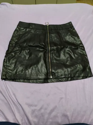 saia plus size couro fake preta gg1