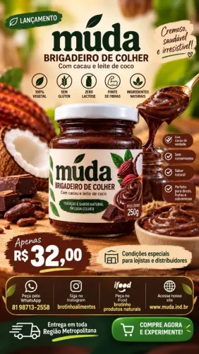 Brigadeiro de colher vegano zero lactose