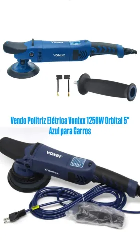 Politriz Elétrica Vonixx 1250W Orbital 5" Azul para Carros