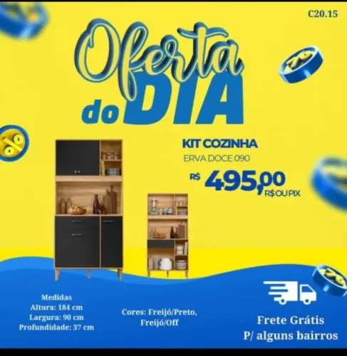Armário de cozinha Alt: 1,84cm (Pague na entrega)