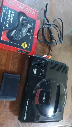 Mega Drive tectoy + Everdrive + cabo de a/v + Fonte ++ Controle Original Novo 6 SEGA