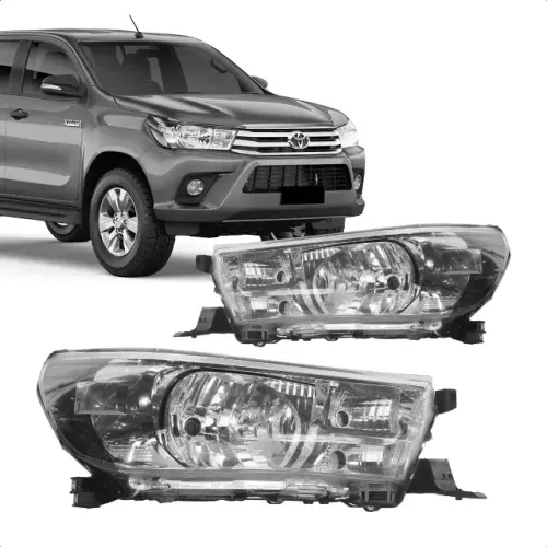 Farol Hilux 2016 A 2020 S/led Cromado Lado Direito Direito/p