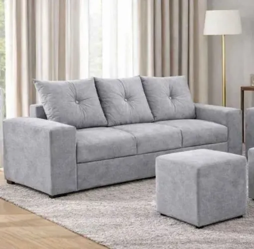 Sofa 3 lugares + 1 puff de fábrica 