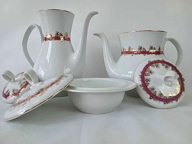 CONJUNTO DE BULES E MANTEGUEIRA - PORCELANA MAUÁ - NOVO!