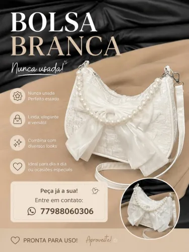 Bolsa Branca Nova - Nunca Usada