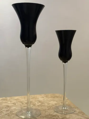 Par de Vasos Decorativos em Vidro - Design Elegante 320 o par