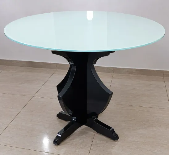 Mesa jantar madeira maciça com vidro