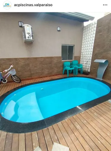 Linda piscina de fibra 6m instalada - Direto da fábrica