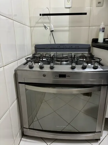 Fogão Brastemp Ative! 5 Bocas Inox - Dupla Chama, Acendimento Automático e Timer