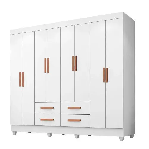 Guarda roupa Casal Lite 8 portas - Branco