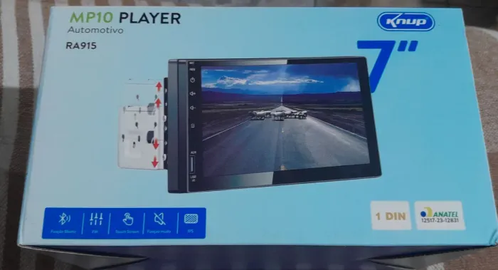 MP10 Player Automotivo Knup 7? RA915 1 DIN Novo Lacrado