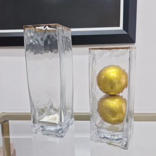 Dupla vasos decorativos.em vidro