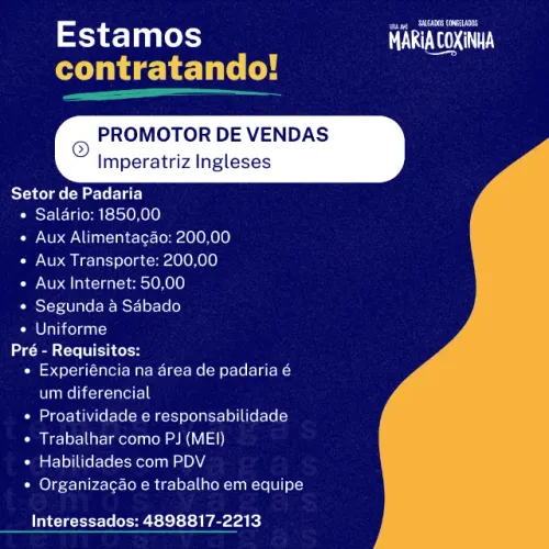 VAGA PROMOTOR IMPERATRIZ INGLESES