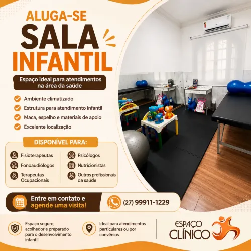 Aluga-se sala infantil para profissionais da saúde
