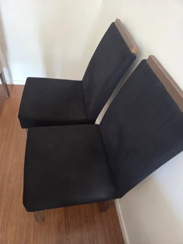 Cadeiras de Jantar Pretas Suede - R$ 350 | R$ 100