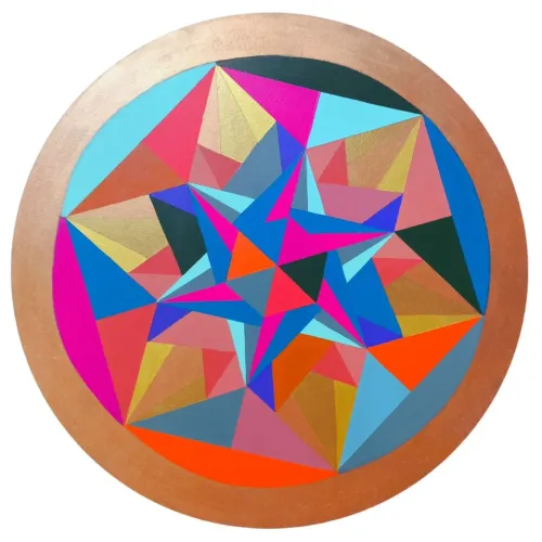 Quadro mandala decorativo em MDF 45cm