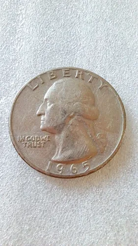 Moeda antiga e rara! Quarter de dollar de 1965!