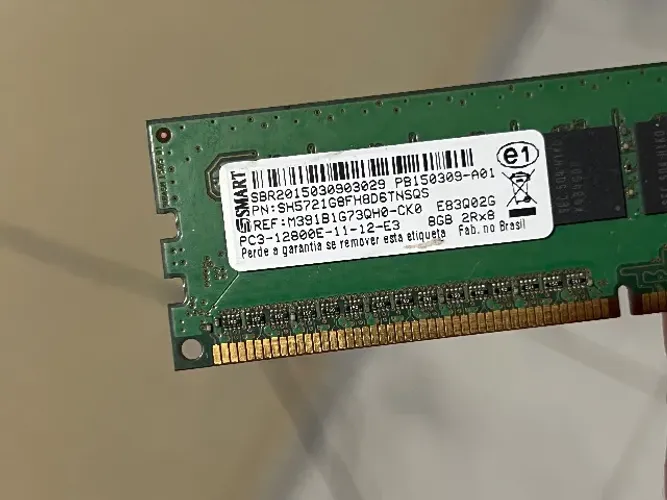 Par de Memórias (2x8GB) DDR3 ECC UDIMM 1600MHz PC3-12800E para Servidor