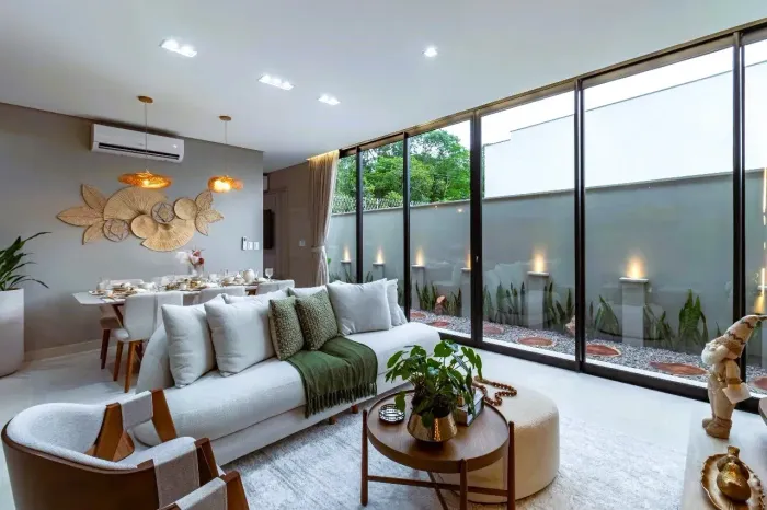 Térrea mobiliada, climatizada no Condomínio Mosaico Ponta Negra 3 Suítes  253m² Piscina Fi