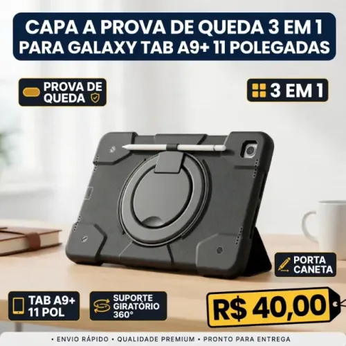 Capa Á Prova De Queda 3 Em 1 Para Galaxy Tab A9 +plus 11 Pol