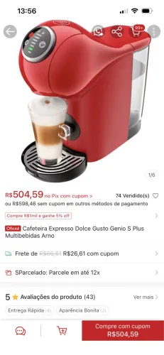 Cafeteira Dulce custo