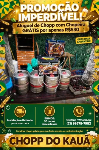 Delivery de chopp com chopeira grátis