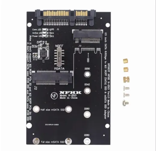 Placa Adaptadora mSATA e SSD M.2 (NGFF) SATA para SATA 2.5.