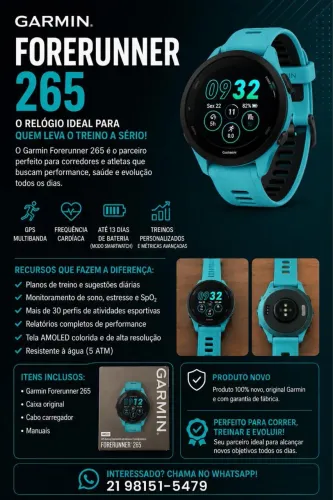 Forerunner 265 Original Completo Nunca usado