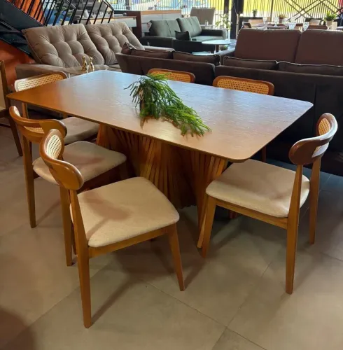 Mesa de Jantar 180x90 6 Lugares 100% Madeira Pronta Entrega 