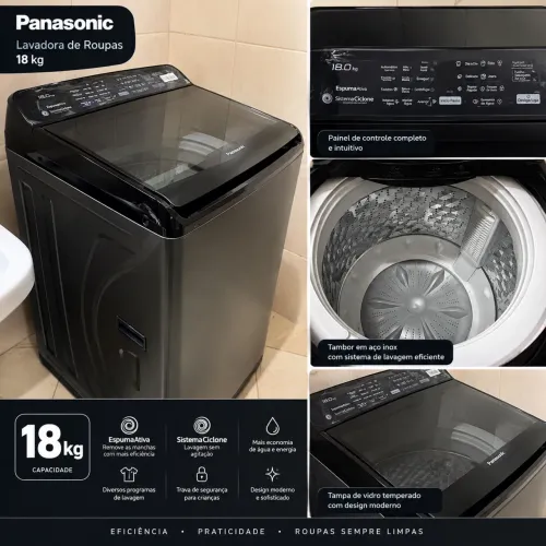 Máquina de lavar 18 kg Panasonic